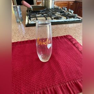 Bride Squad Champagne Flute - Gold and White x 1